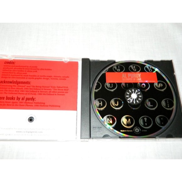 Al Purdy Necropsy of Love CD Spoken Word / Poetry Canada RARE - Picture 5 of 7